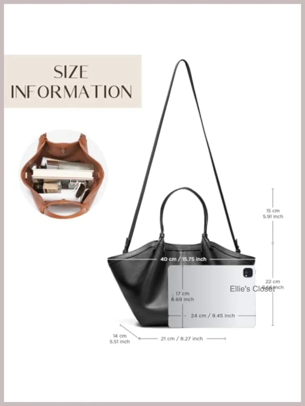 Faux Leather Tote Bag for Women, Large Capacity Satchel with Shoulder Strap